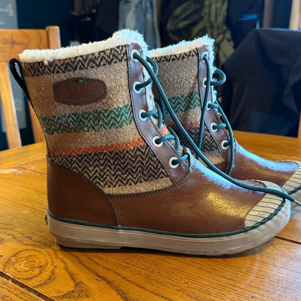 Keen Brown and Multicolor Waterproof Boots